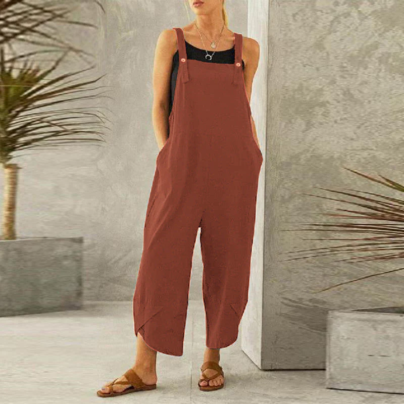 Regilene - Macacão Feminino Sem Manga Pantalona