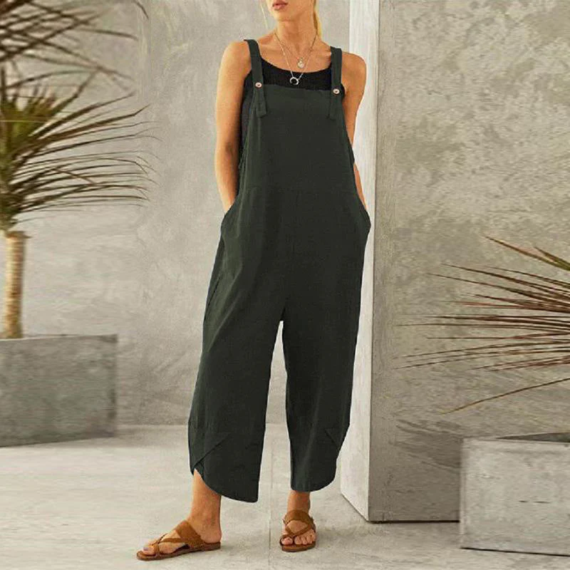 Regilene - Macacão Feminino Sem Manga Pantalona