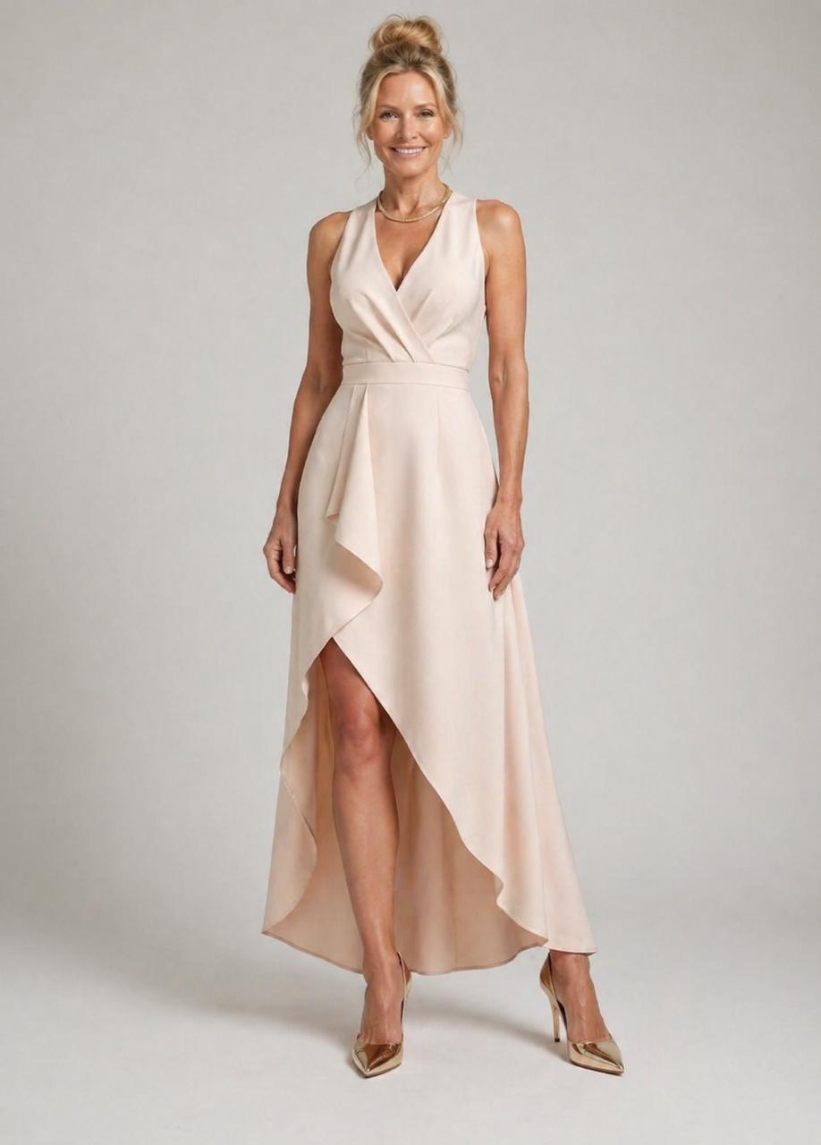 Estela - Vestido Midi Envelope com Decote V