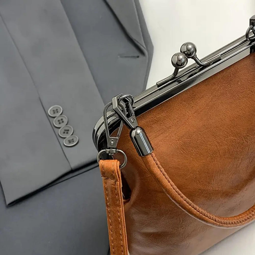 Laura - Bolsa de Mão Retrô com Fecho de Moldura