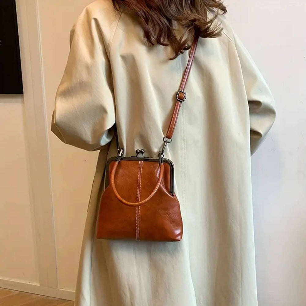 Laura - Bolsa de Mão Retrô com Fecho de Moldura