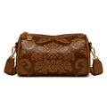 Raquel - Bolsa de Ombro Cilíndrica com Relevo Arabesco