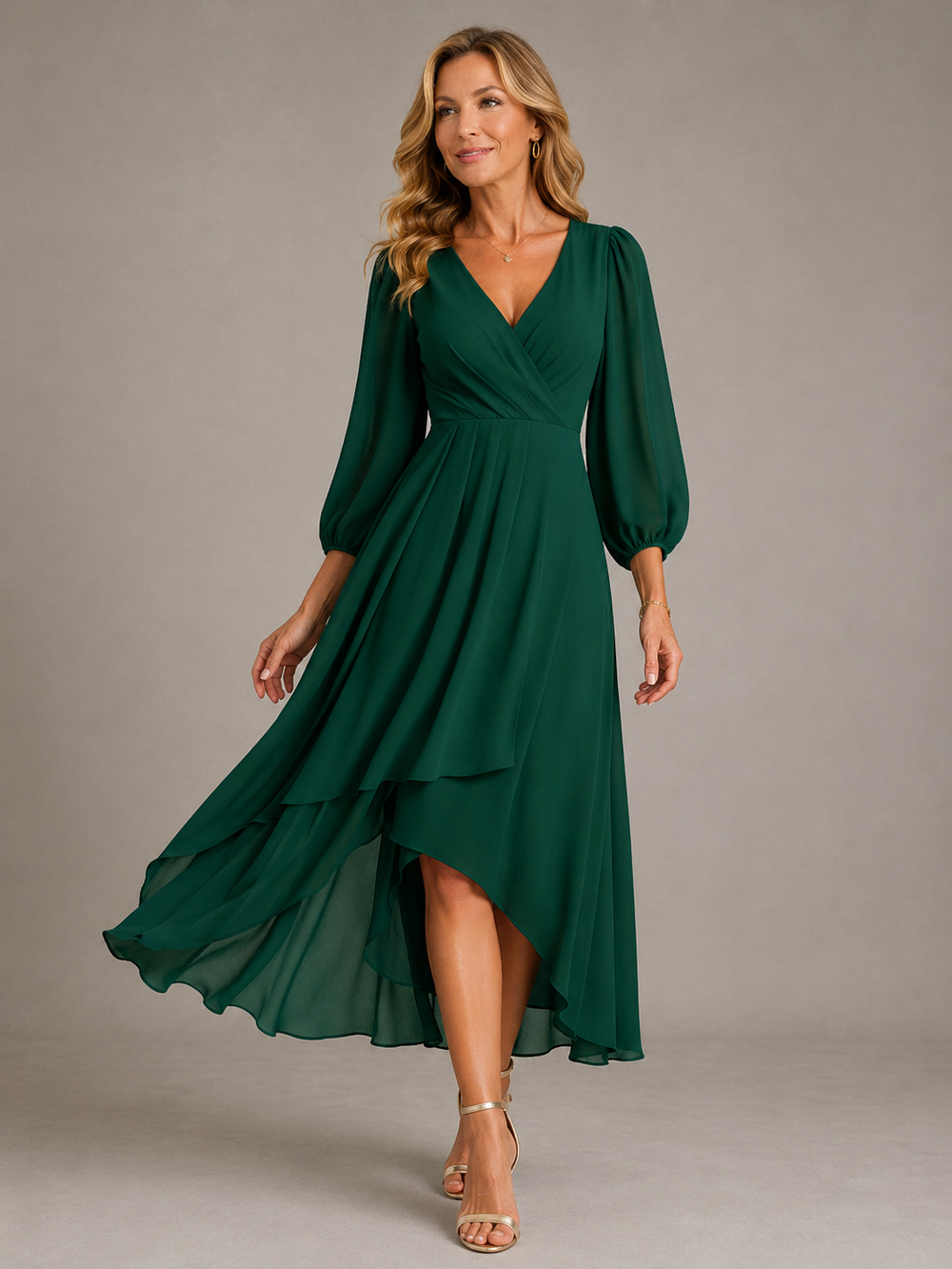 Mia - Vestido Longo Elegante com Decote V