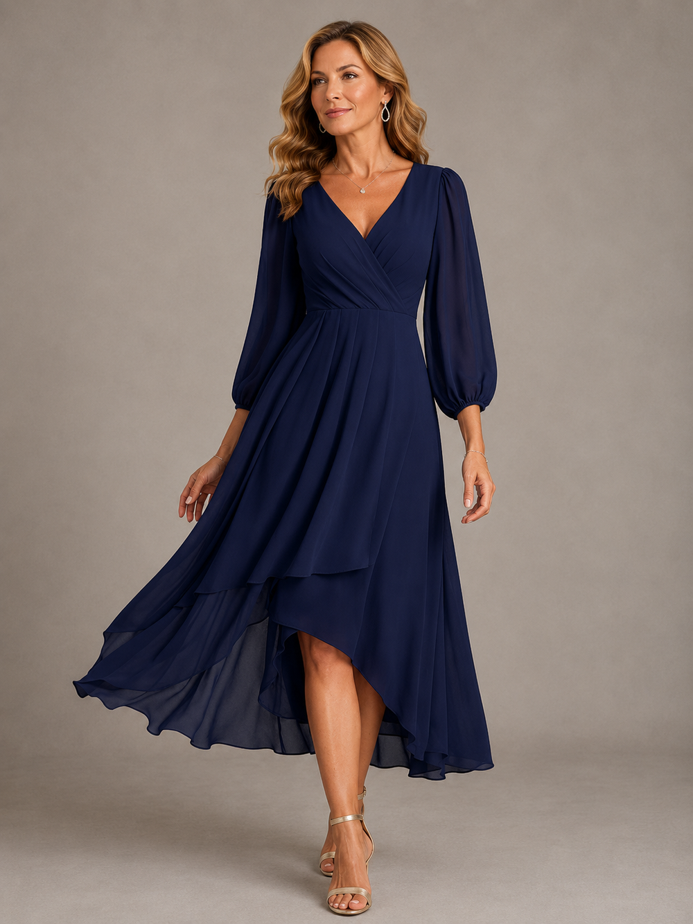 Mia - Vestido Longo Elegante com Decote V