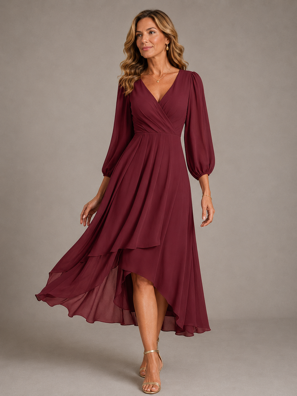 Mia - Vestido Longo Elegante com Decote V