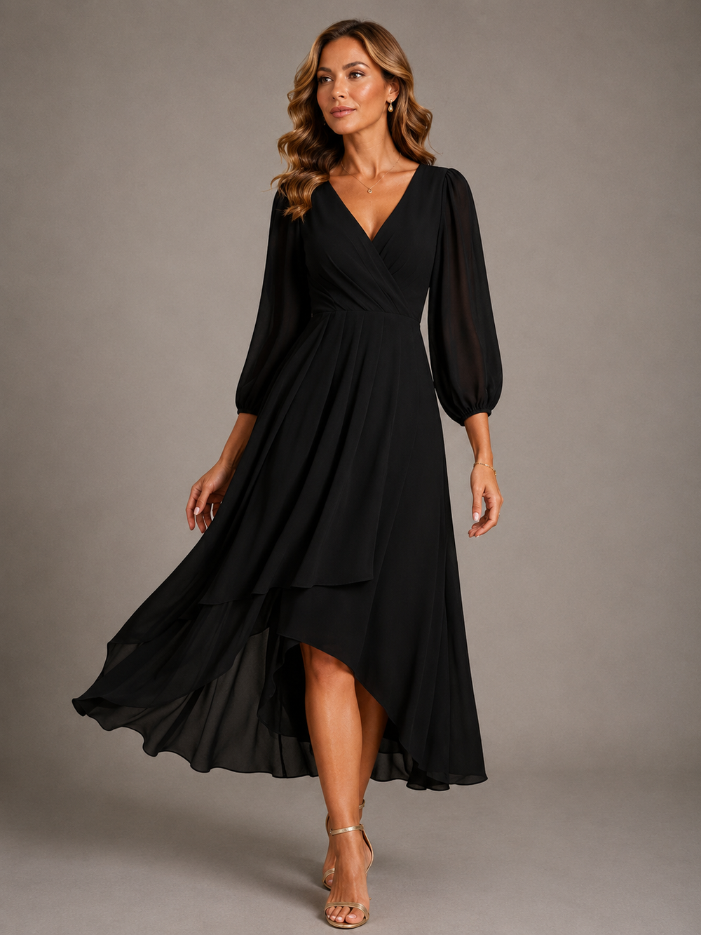Mia - Vestido Longo Elegante com Decote V