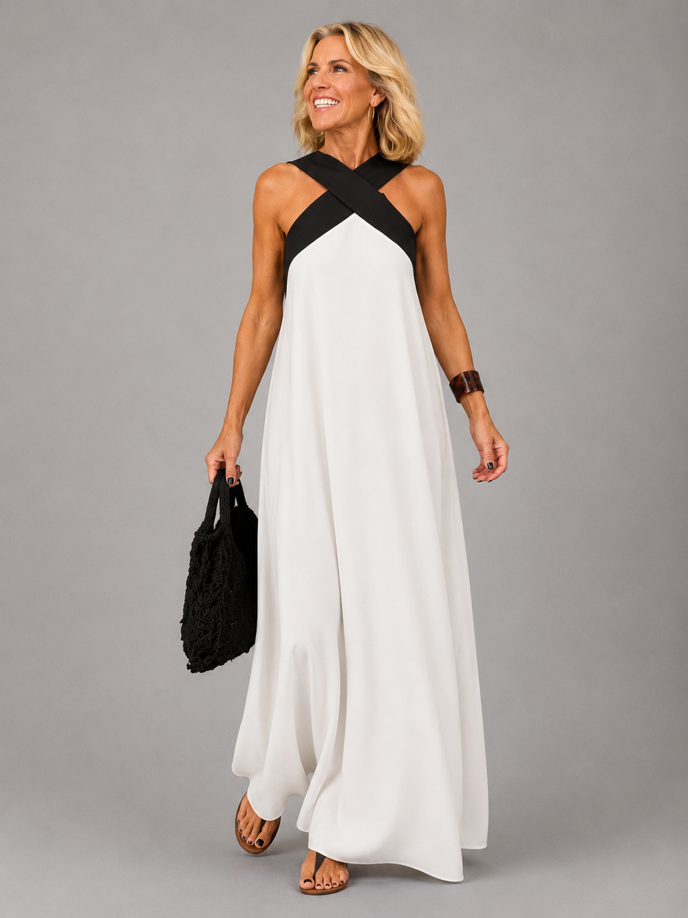 Velora - Vestido Longo Elegante Transpassado
