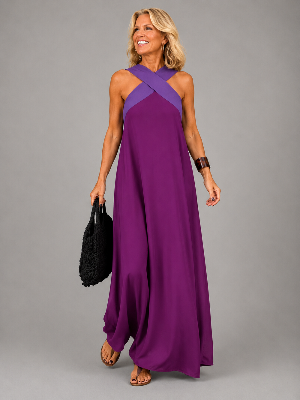 Velora - Vestido Longo Elegante Transpassado