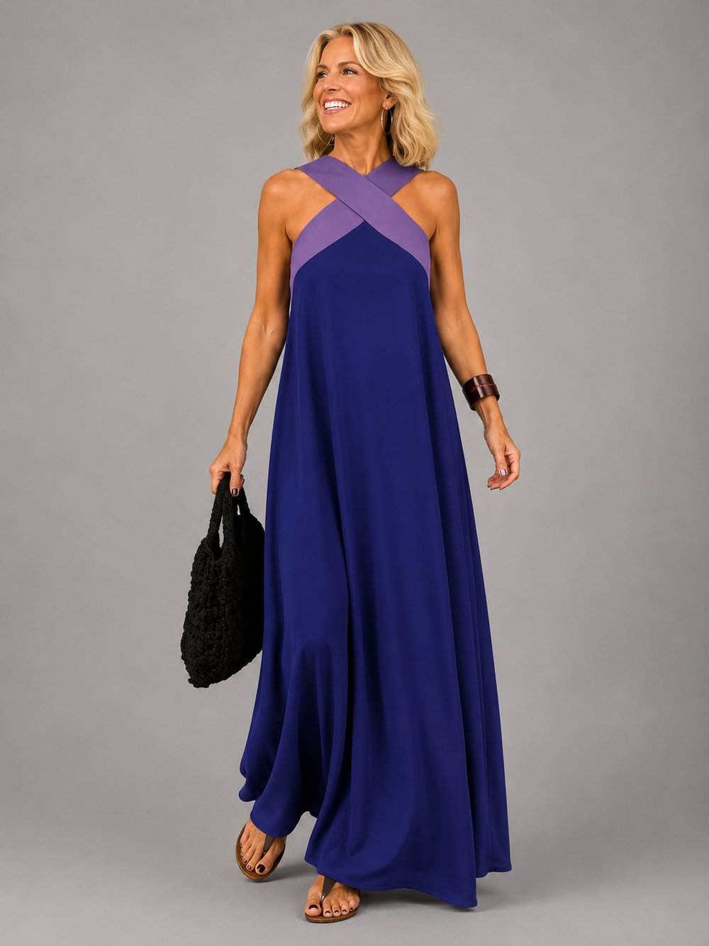 Velora - Vestido Longo Elegante Transpassado