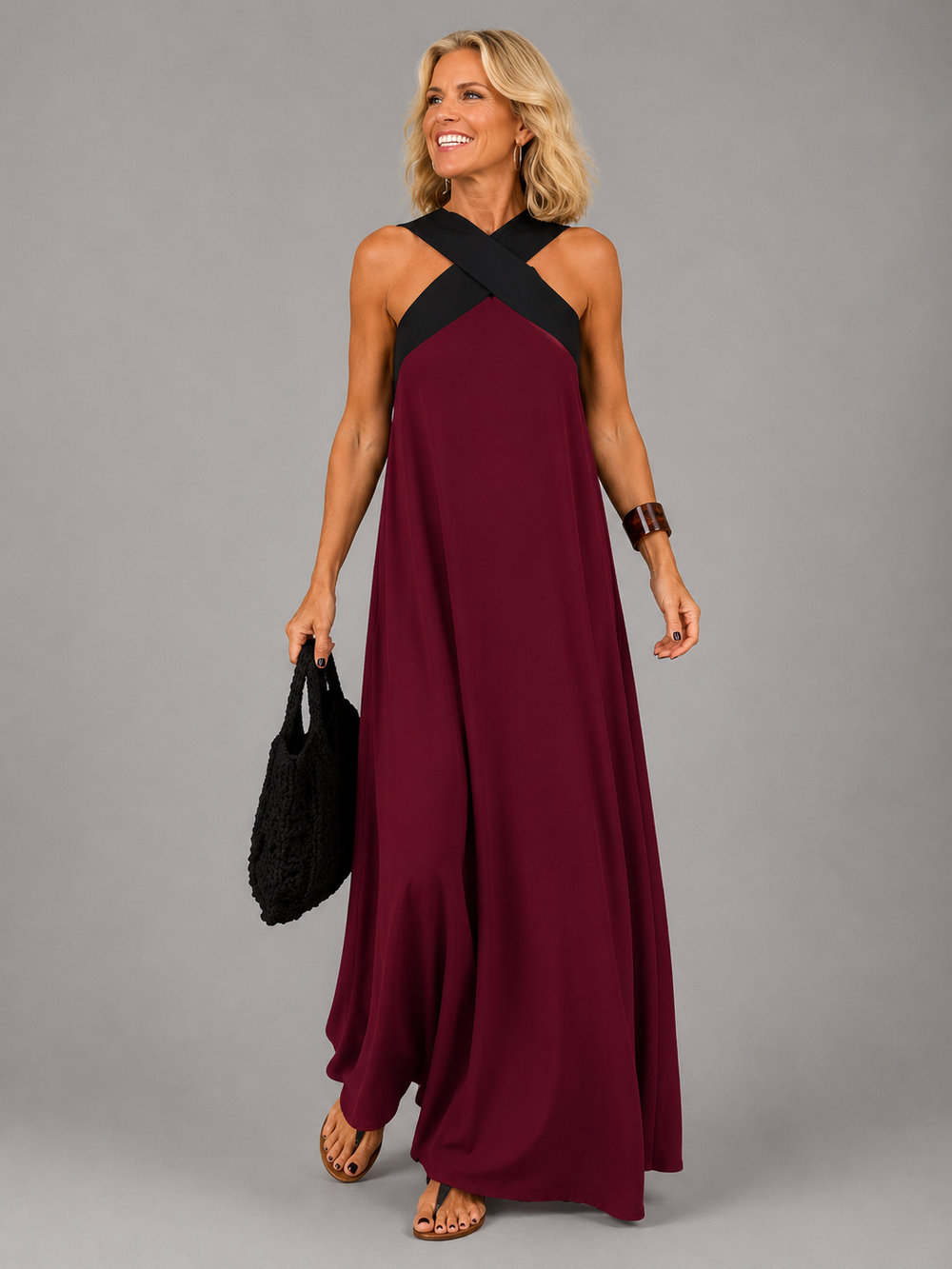 Velora - Vestido Longo Elegante Transpassado