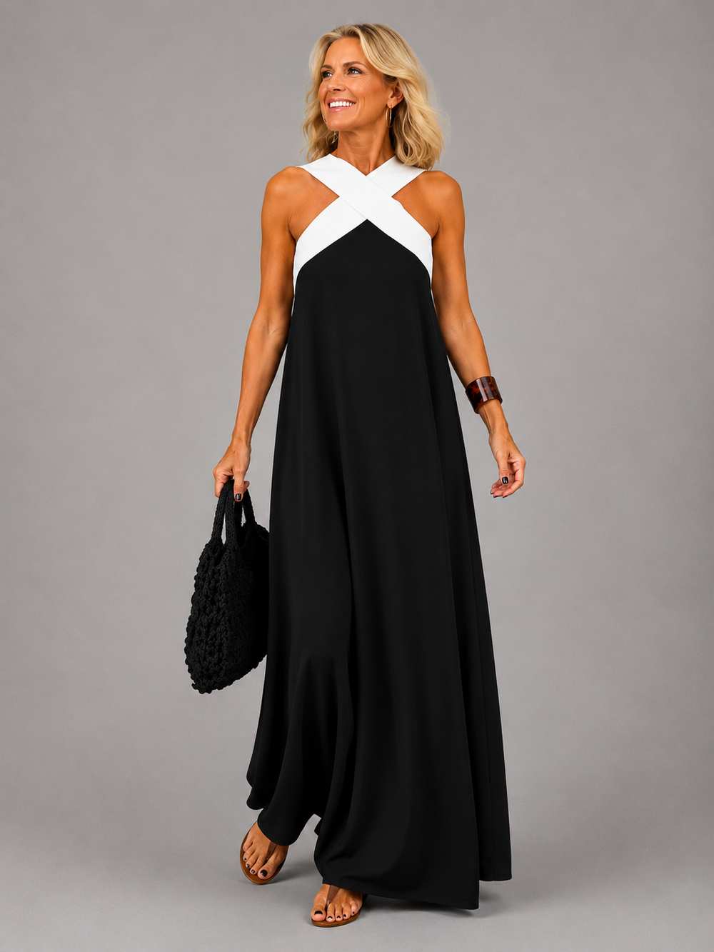 Velora - Vestido Longo Elegante Transpassado