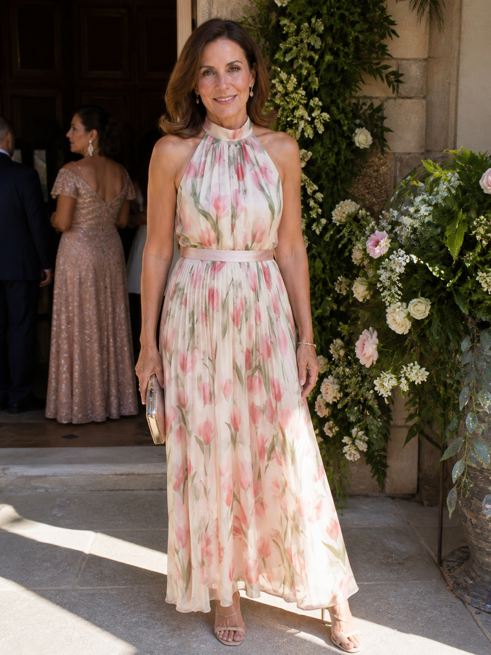 Daniela - Vestido Midi Floral Frente Única
