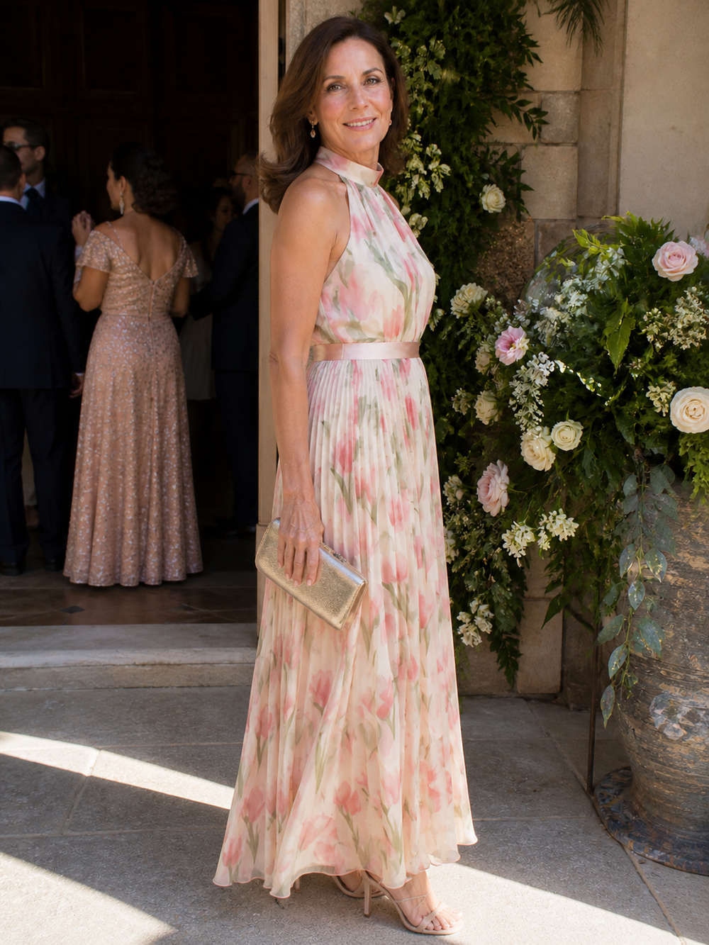Daniela - Vestido Midi Floral Frente Única