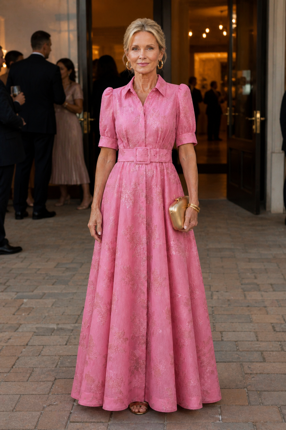 Ana - Vestido Longo Floral com Cinto
