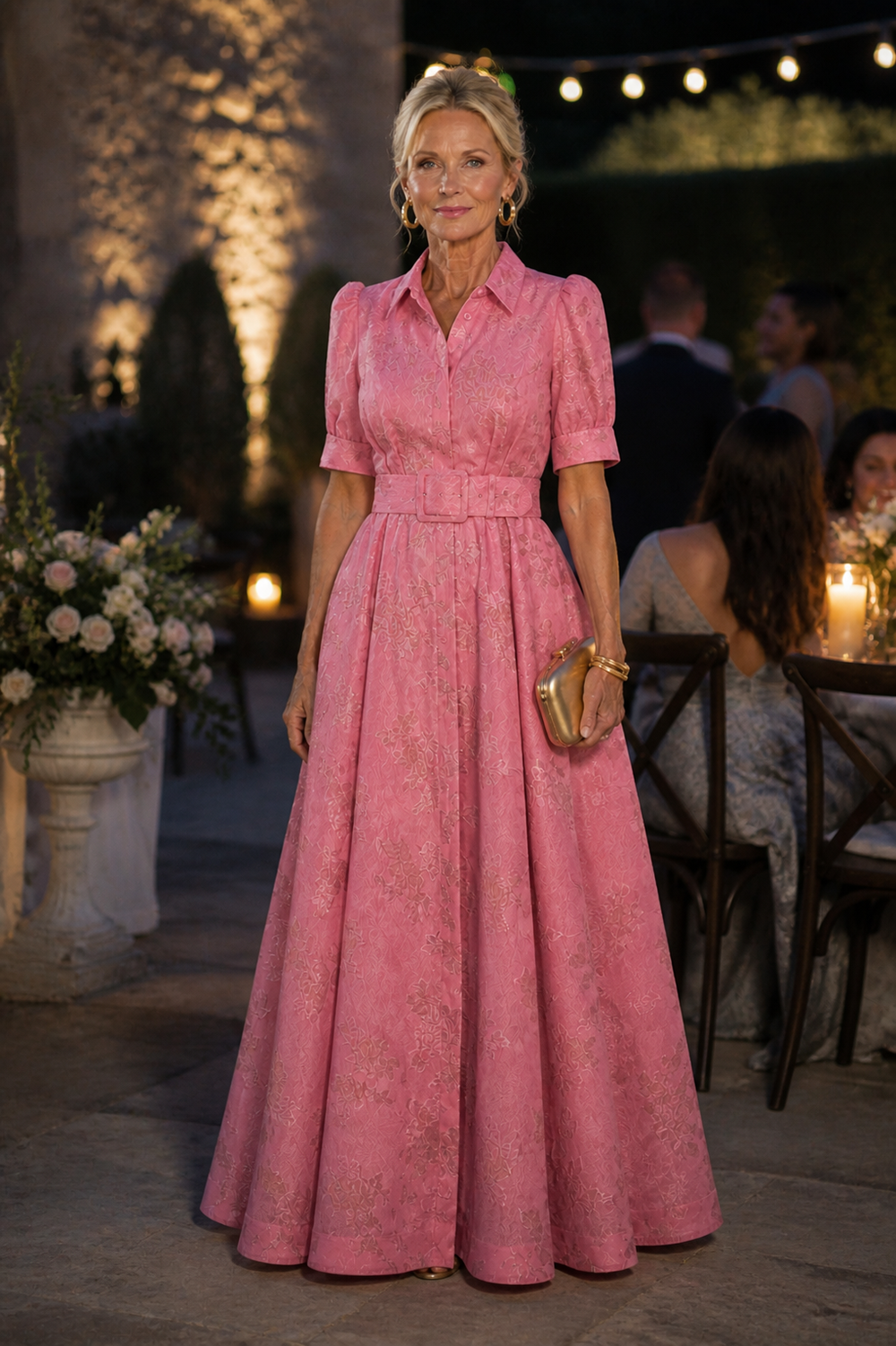 Ana - Vestido Longo Floral com Cinto
