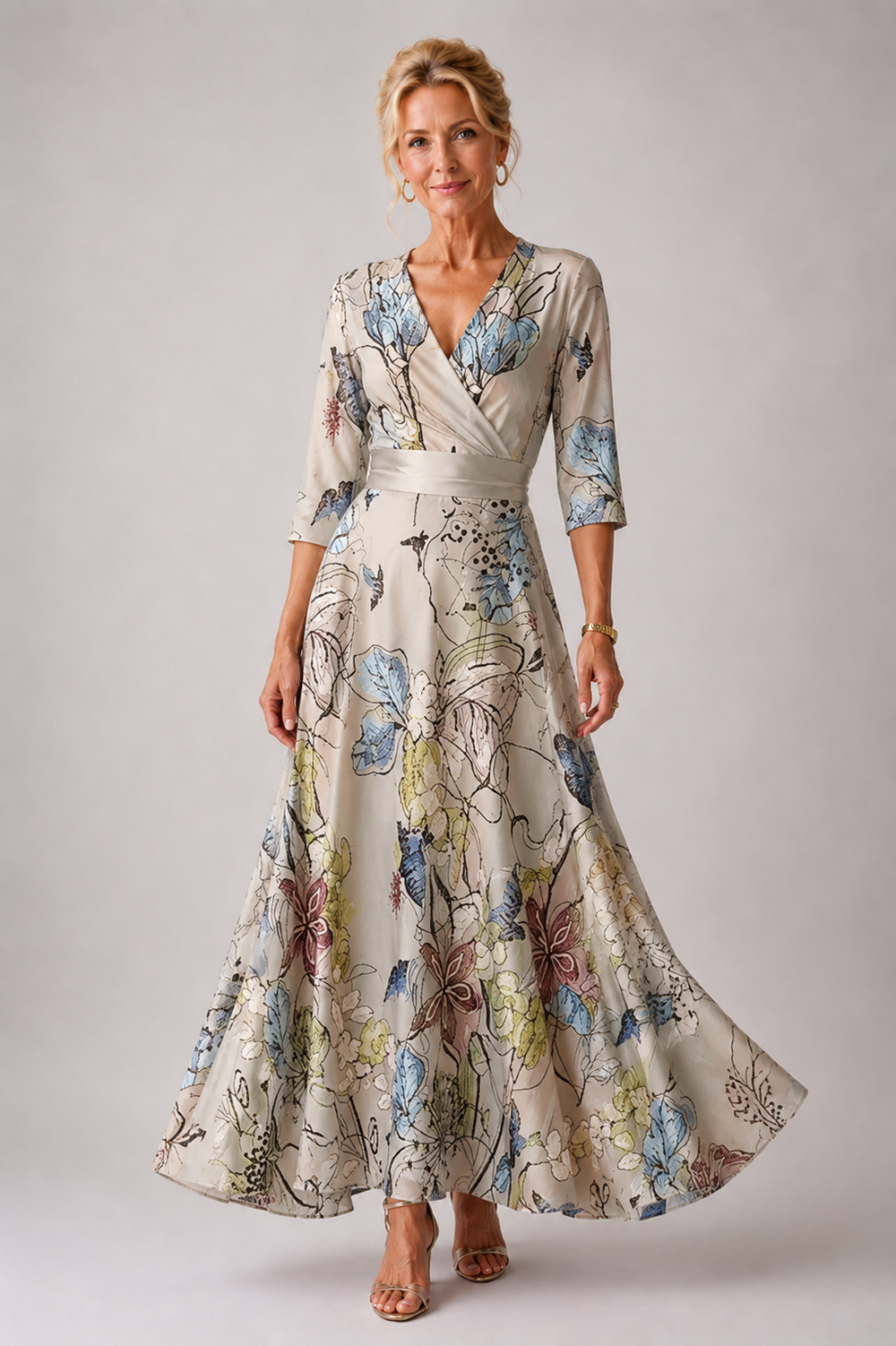 Aline - Vestido Chique com Estampa Floral
