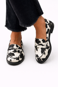Claria - Mocassim Penny com Estampa Malhada e Sola Escura