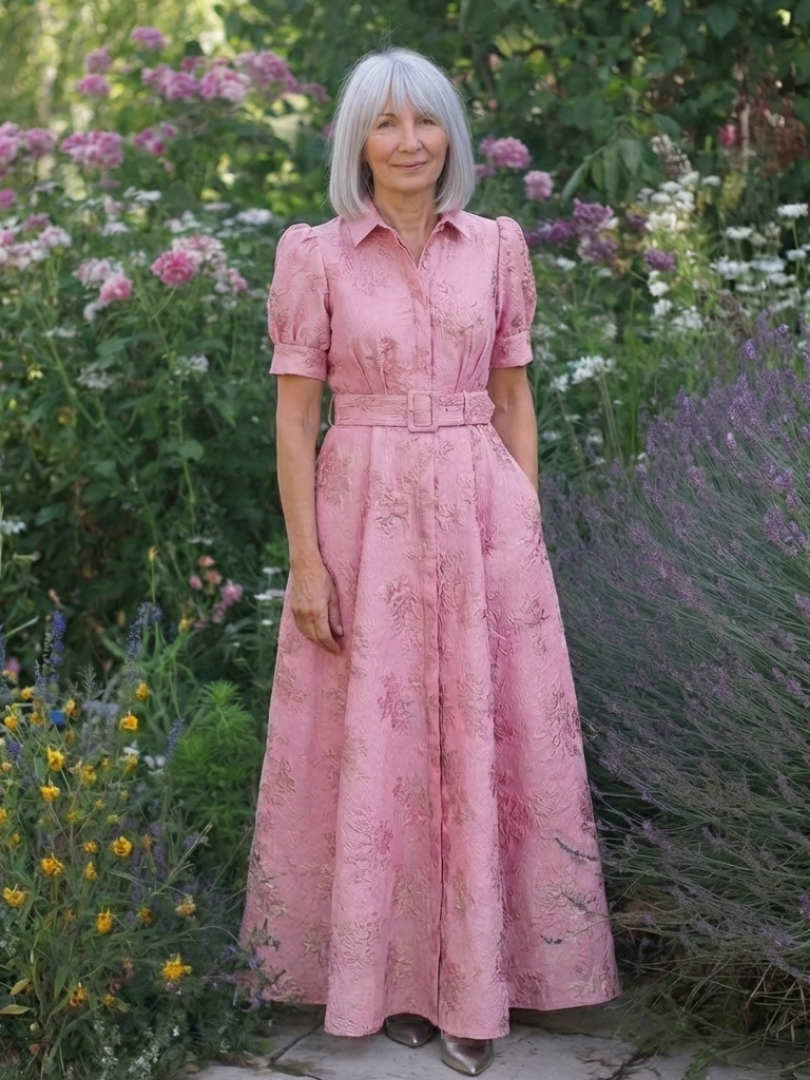 Ana - Vestido Longo Floral com Cinto
