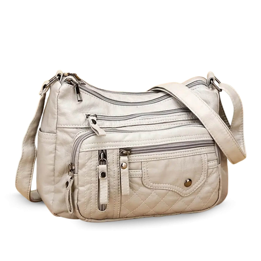 Lara - Bolsa Transversal com Bolsos e Recorte Matelassê