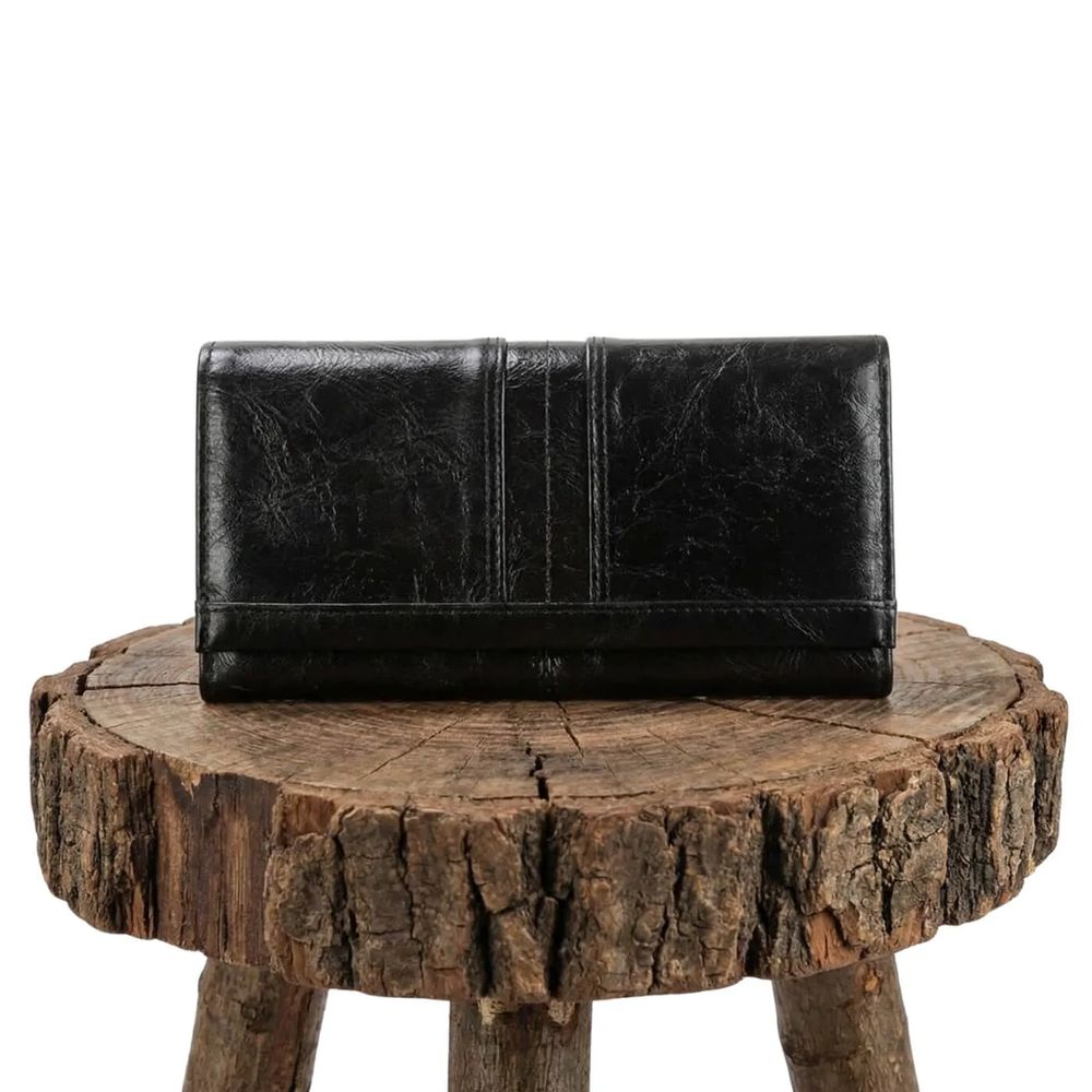 Renata - Clutch Alongada com Faixas Pespontadas