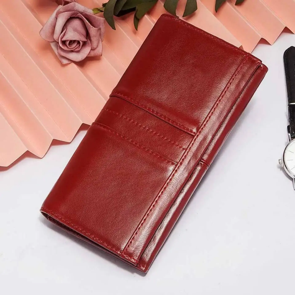 Renata - Clutch Alongada com Faixas Pespontadas