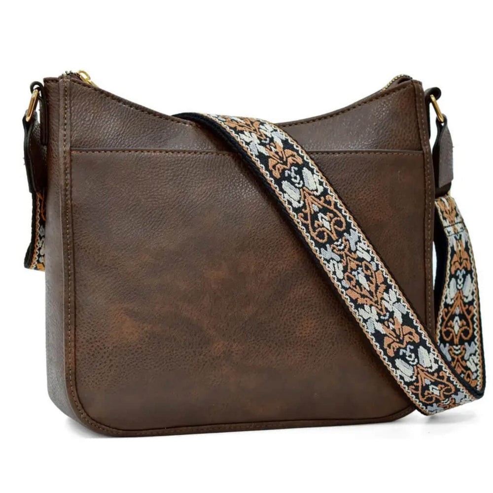 Regina - Bolsa de Ombro com Alça Bordada Larga