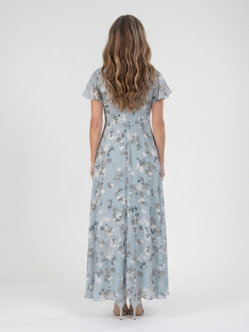 Ismeria - Vestido Longo Floral de Chiffon