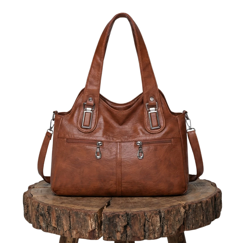 Maitê - Bolsa de Ombro com Zíperes Frontais Duplos