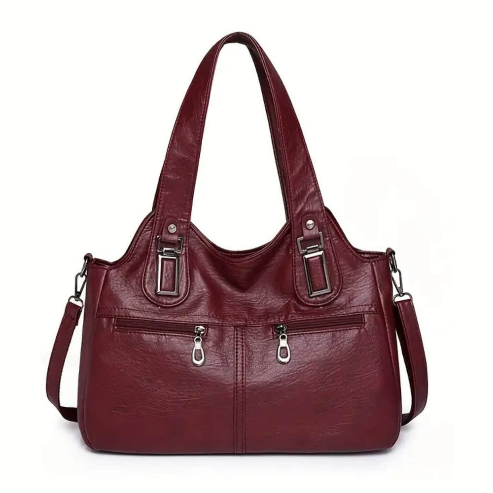 Maitê - Bolsa de Ombro com Zíperes Frontais Duplos