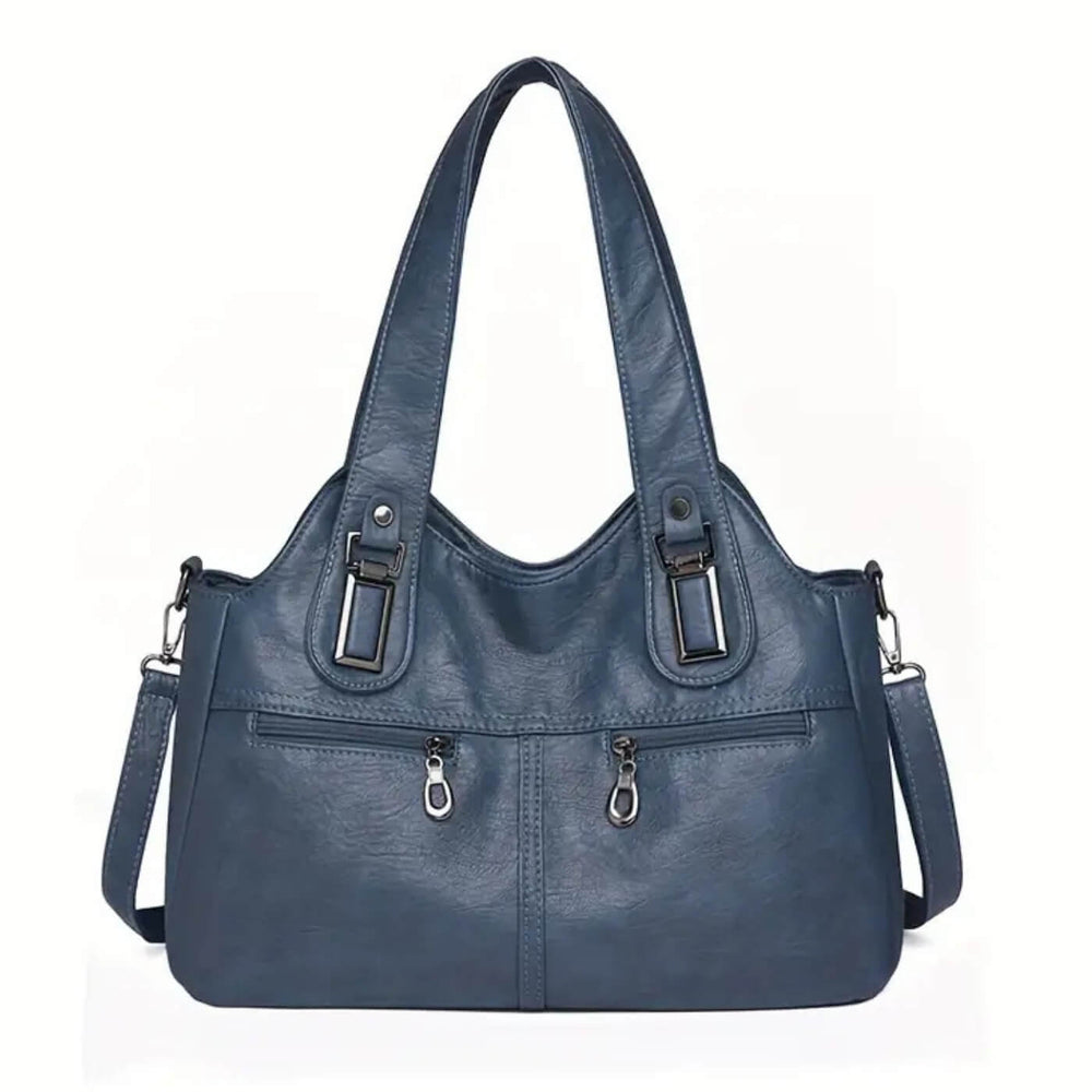 Maitê - Bolsa de Ombro com Zíperes Frontais Duplos