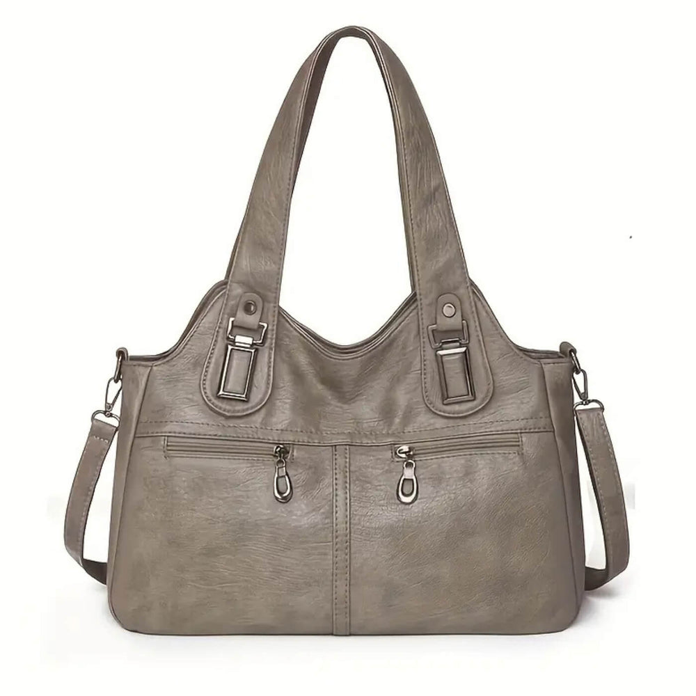 Maitê - Bolsa de Ombro com Zíperes Frontais Duplos