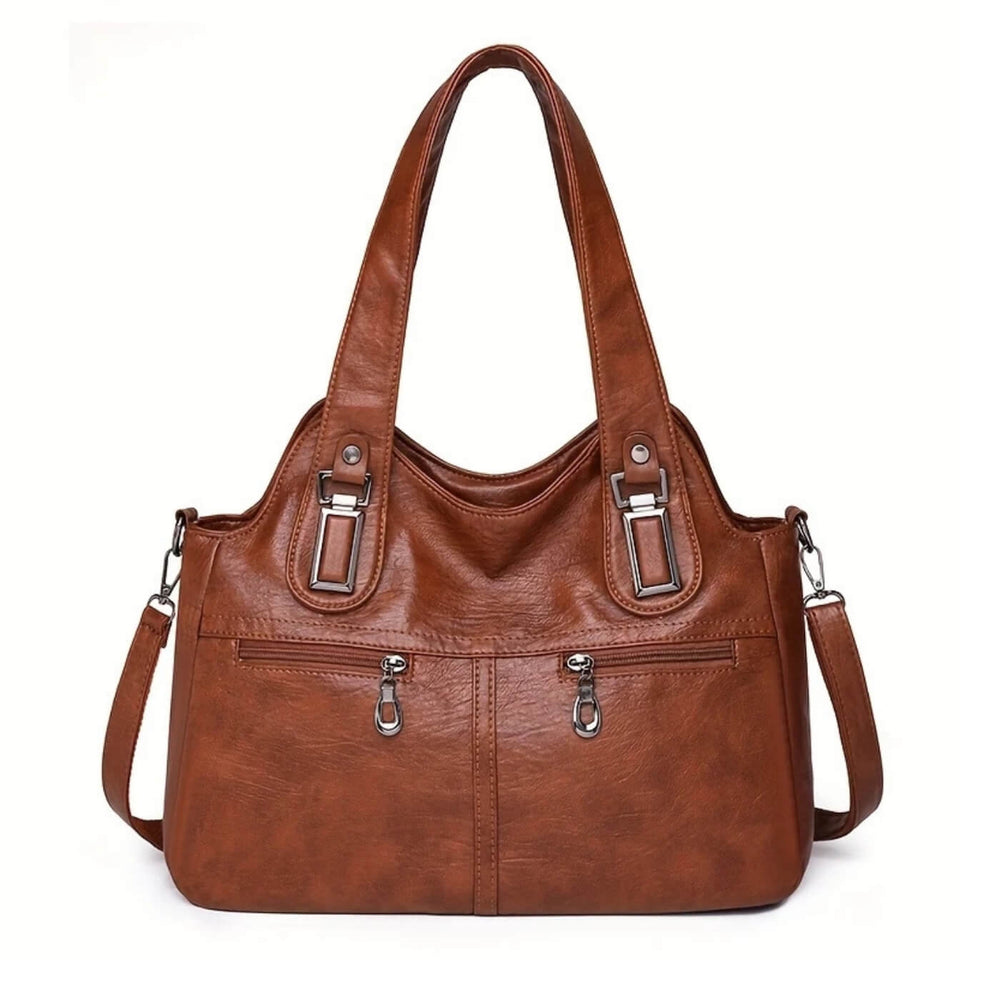 Maitê - Bolsa de Ombro com Zíperes Frontais Duplos