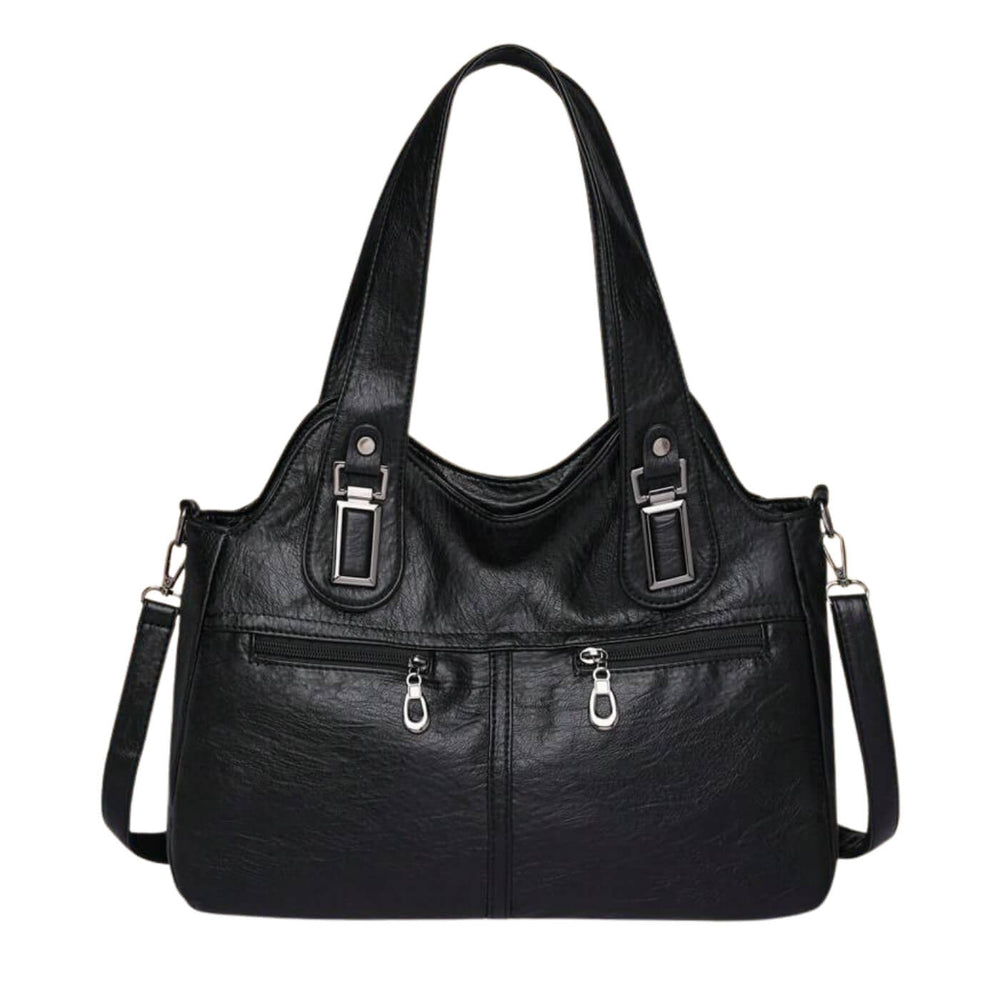 Maitê - Bolsa de Ombro com Zíperes Frontais Duplos