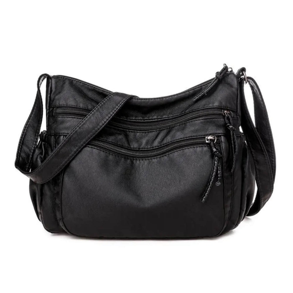Marta - Bolsa de Ombro com Vários Bolsos com Zíper