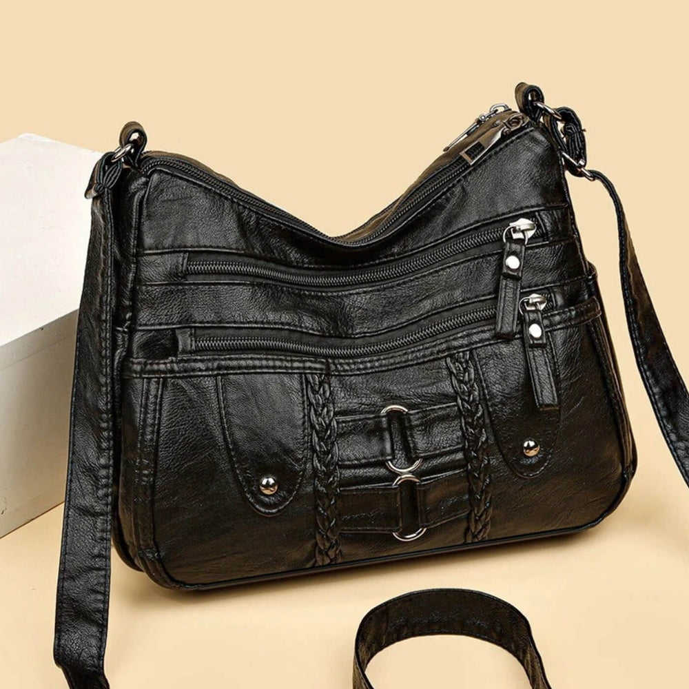 Priscila - Bolsa Transversal com Tranças e Bolsos com Zíper