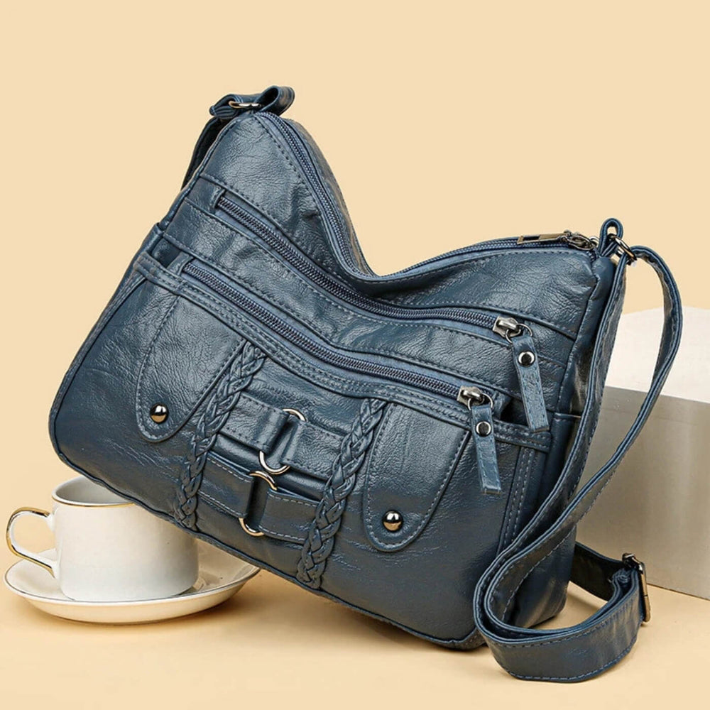 Priscila - Bolsa Transversal com Tranças e Bolsos com Zíper