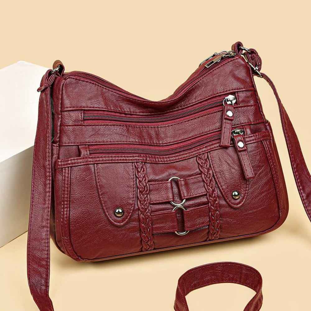 Priscila - Bolsa Transversal com Tranças e Bolsos com Zíper