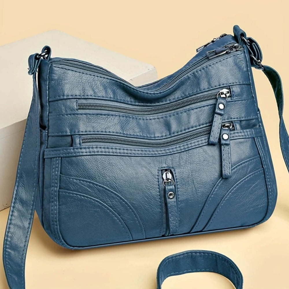 Joana - Bolsa de Ombro com Vários Bolsos de Zíper