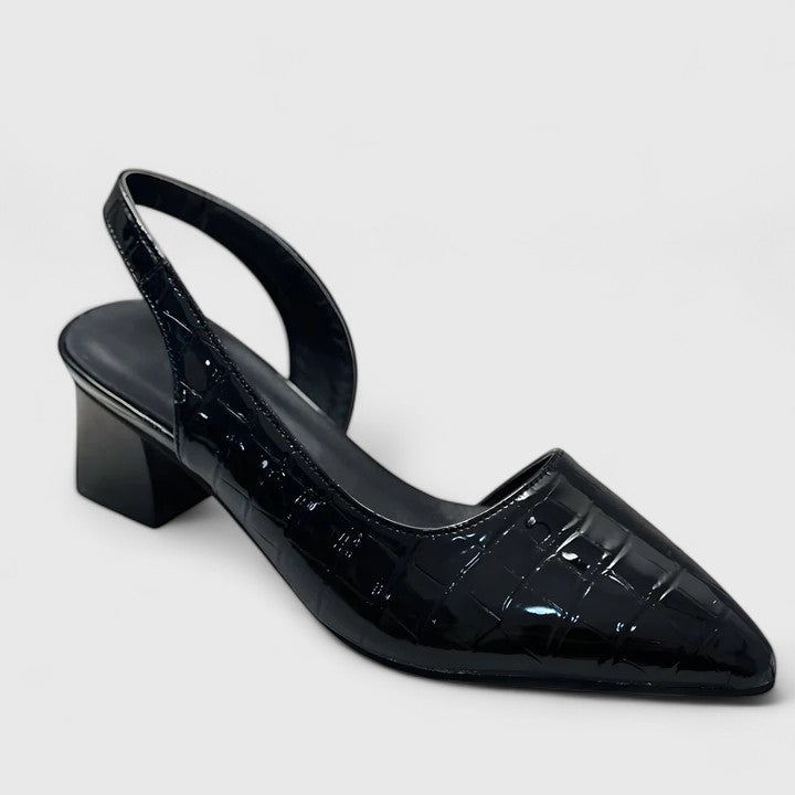 Sasha - Scarpin Slingback de Bico Fino com Salto Bloco