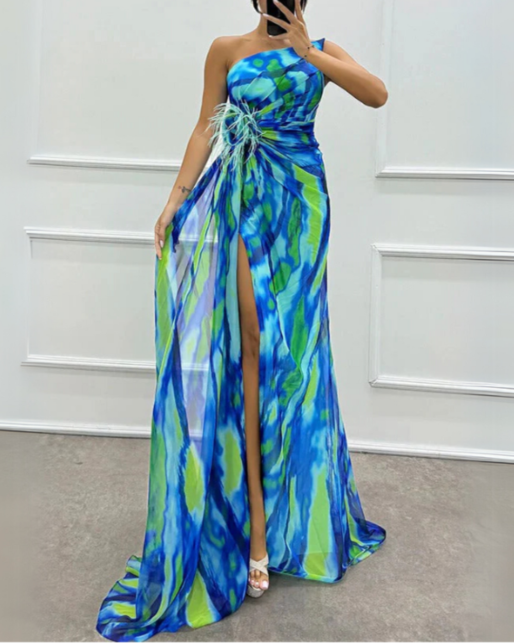 Ester - Vestido Drapeado Vibrante