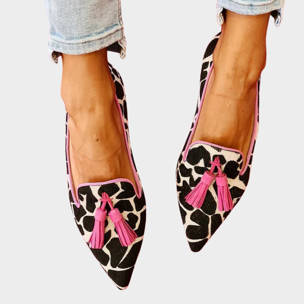 Nala - Sapatilha Estampada com Tassel Duplo e Vivo
