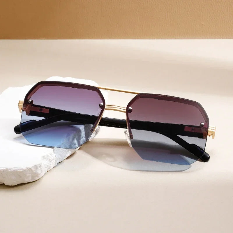 Marta N - Óculos de Sol Feminino Oversized Degradê