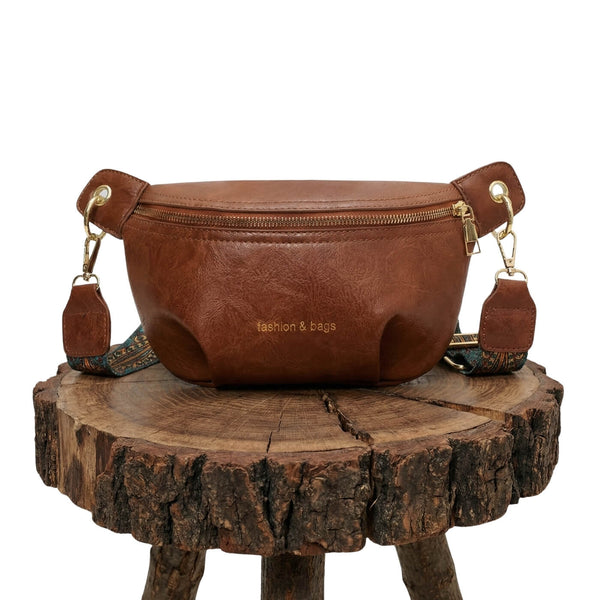 Talita - Bolsa Transversal Curva com Alça Larga e Mosquetões