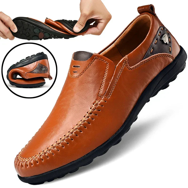 Vergílio - Mocassim Masculino Casual de Couro