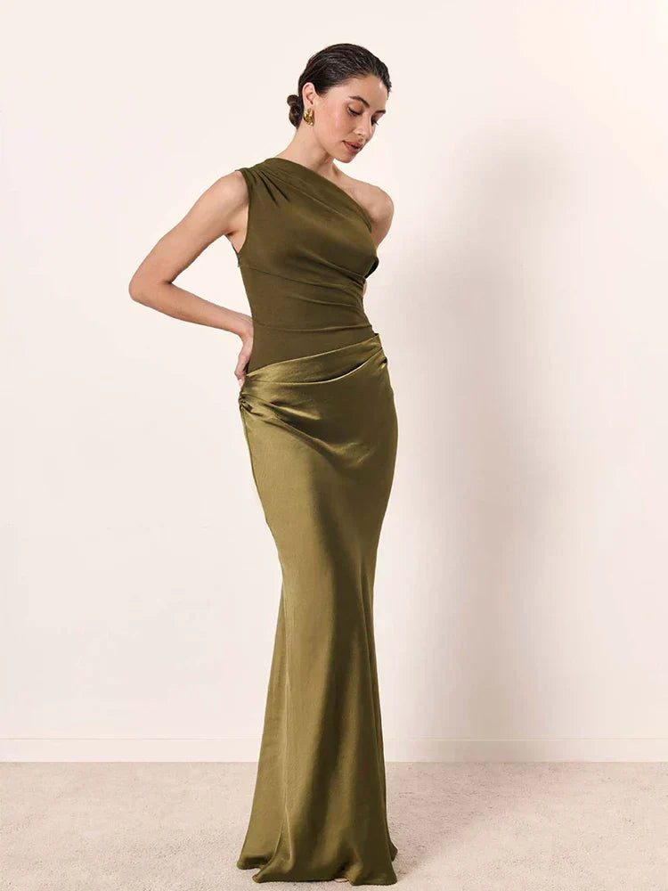 Alana - Vestido Longo Acetinado
