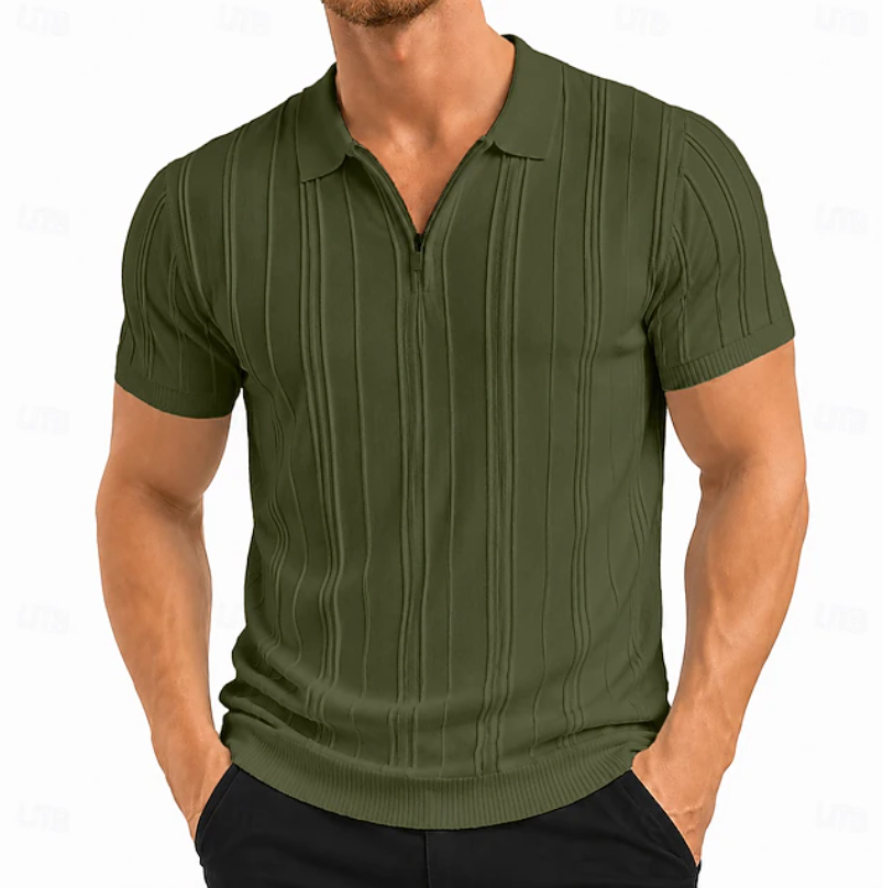 Ciríaco - Camisa Polo Masculina Texturizada Slim