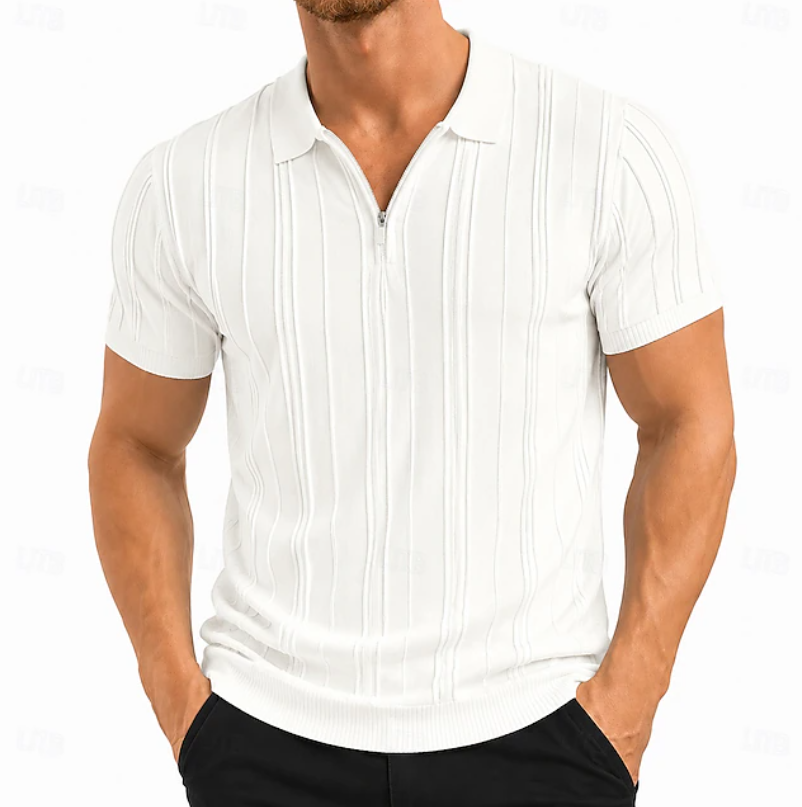 Ciríaco - Camisa Polo Masculina Texturizada Slim