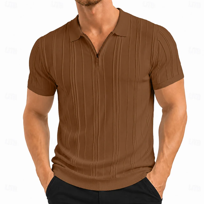 Ciríaco - Camisa Polo Masculina Texturizada Slim
