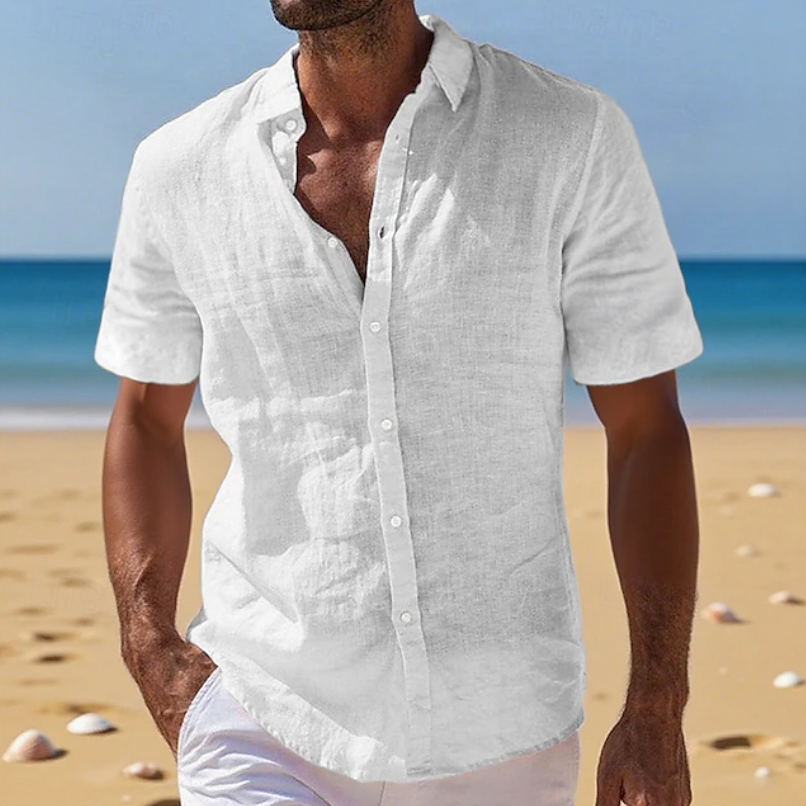 Nivaldo N - Camisa Masculina Manga Curta Solta