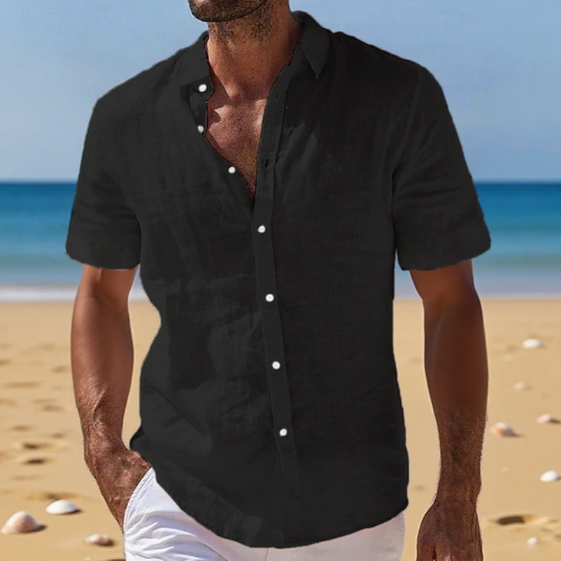 Nivaldo N - Camisa Masculina Manga Curta Solta